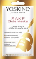 Yoskine Geisha Mask Sake Zlatá maska na tkanine