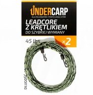 Undercarp Leadcore z Krętlikiem do Szybkiej Wymiany 45 lb / 100 cm Zielony