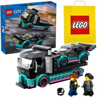 LEGO CITY 60406 CIĘŻARÓWKA TIR LAWETA I AUTO WYŚCIGOWE + TORBA PREZENTOWA