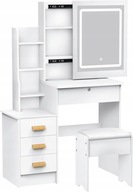 LED SMINK FÉSÜLKÖDŐASZTAL TÜKÖRREL AJÁNDÉK NŐI KOZMETIKAI TÁSKA + ZSÁMOLY