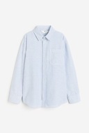 H&M Bawełniana SUPER koszula 170 biało-niebieska