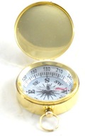 Mosadzný kompas s krytom - Golden Retro