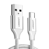 Kabel przewód szybki mocny UGREEN USB do USB-C Type-C QC PD 2m biały oplot