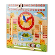 Kalendarz dla dzieci | Zegar | Przedszkolne gry planszowe Zabawki edukacyjne Zoo zwierząt