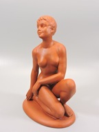 Figurka rzeźba akt naga kobieta terakota art-deco