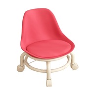ch-Low Rolling Seat nízka okrúhla rolovacia stolička s červenou
