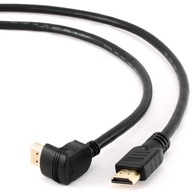 Kabel 3m HDMI-HDMI v.2.0 FullHD 3D ethernet KĄTOWY