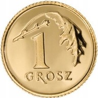 POLSKA,1GR. 2009, MENNICZE Z WORECZKA, 1 GROSZ