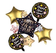 Zestaw balonów foliowych Happy New Year Sylwester