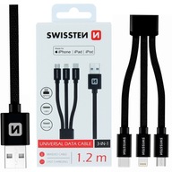 SWISSTEN adapter Kabel do ładowania USB USB - USB typ C microUSB Lightning