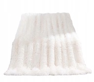 Dekoračná deka Kankaeu polyester 160 cm x 200 cm kožušina biela