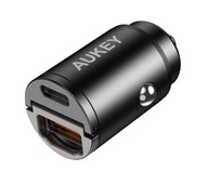 Ładowarka samochodowa Aukey USB-A / USB-C PD 30W Czarna