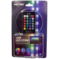 Taśmy LED RGB USB pilot pasek 2x 50cm podświetlenie NOR-TEC - do TV,