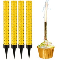 SZÜLINAPI TORTA DEKORÁCIÓ 12 cm SZÜLINAPI SZÖKŐKÚT GYERTYA 4 db