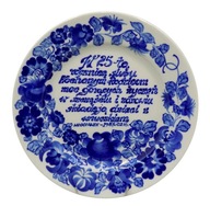 talerz dekoracyjny z dedykacją fajans Włocławek