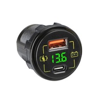 MONTÁŽNA NABÍJAČKA PRE AUTO LOĎ USB USB-C 3,4A VOLTMETER 12V 24V