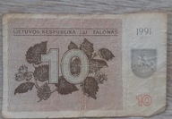 Litwa 10 Talonas 1991 Seria CJ Lietuvos Respublika