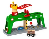 BRIO 33996 DŹWIG KONTENEROWY WAGON + AKC DREWNO KOLEJKA