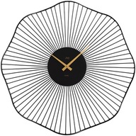 Nástenné hodiny JVD HJ100 kovové čierne zlaté 57cm