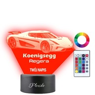 Lampka Nocna 3D LED Koenigsegg Reger Auto Prezent