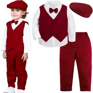 Chlapčenské narodeninové oblečenie červené 4 ks