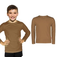 Blúzka detské tričko dlhý rukáv detská hnedá bavlnená PL 128