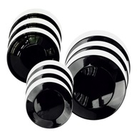 EBÉDLŐTÁL 6 SZEMÉLYES FEKETE FEHÉR ÉTKÉSZLET 18 DB-OS