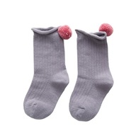 Ponožky s brmbolcom sivá, M ( 4-6 rokov)