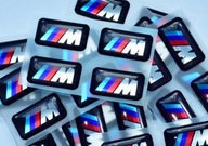 4x BMW M-Power naklejki logo 3D znaczki na felgi, kierownicę 18x10 mm chrom