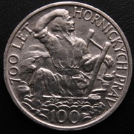 ANK CZECHOSŁOWACJA 100 KORON 1949 700 rocznica wydobycia srebra Igławie