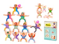 Gra zręcznościowa wieża balansująca klocki klaun 18 elementów dla dzieci