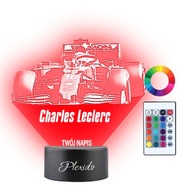 Nočná lampa 3D LED Charles Leclerc Formula 1 Meno