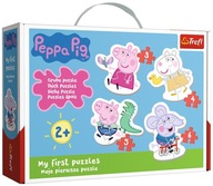 PUZZLE PRE BATOĽATÁ Prasiatko Peppa 4 SKLADAČKY TREFL HRUBÁ A ODOLNÁ