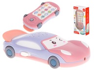 Projektor hviezd telefón auto s hudbou ružový
