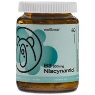 Wellbear Vitamín B3 500 mg Niacymamid Bez flush 60 kapsúl