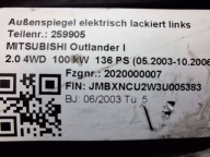mirror left MITSUBISHI OUTLANDER and 01-07 5 PIN EUROPA