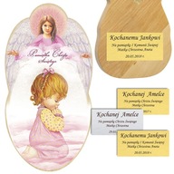 Ikona Anioł Stróż ręcznie złocona Pamiątka Chrztu dla dziewczynki + GRAWER