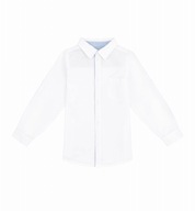 Biela Bavlnená košeľa dlhý rukáv ne posvätná chlapčenská elegantná - 98