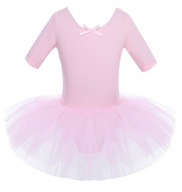 R2082XL* Różowa Sukienka Tutu Balet Taniec 110/116