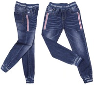 JOGGERY miękkie SPODNIE jeans 164A DANGER 146/152