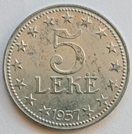 5 Lek 1957 Piękny (F) Albania