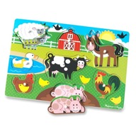 Melissa & Doug układanka Zwierzęta 8x Puzzle z uchwytami Farma wieś