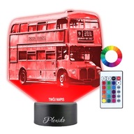 Lampka Nocna 3D LED Autobus Anglia Prezent Imię