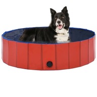 Skladací bazén pre psa červený 120x30 cm PVC