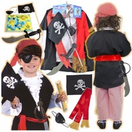 Strój PIRACKI PIRATA kostium KORSARZ żeglarz pirat 3-7 lat KOMPLET + MAPA