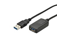 Kabel przedłużający USB 3.0 SuperSpeed Typ USB A/USB A M/Ż aktywny, czarny