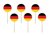 Pikery na tort babeczki Flaga Niemiec Niemcy 6szt