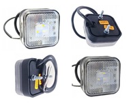 Lampa obrysowa kwadratowa biała z odblaskiem led diodowa 12V 24V