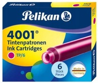 Naboje krótkie Pelikan 4001 TP/6, różówe (6 sztuk)