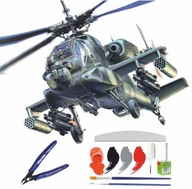 AH-64 APACHE DUŻY (37cm) ZESTAW DO SKLEJANIA + FARBY, KLEJ, NARZĘDZIA. 1:48